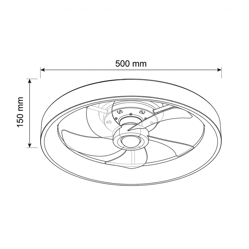 Brilagi - LED dimējams griestu ventilators LED/34W/230V Ø 50 cm melns + tālvadības pults