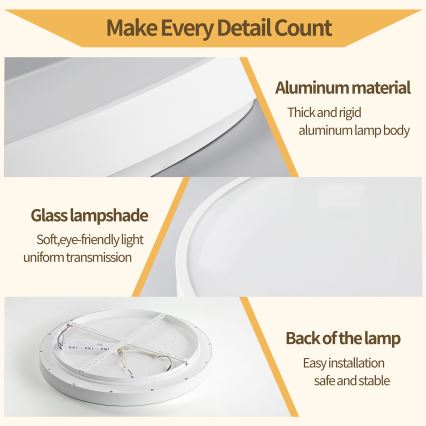 Brilagi - LED dimmējams griestu gaismeklis GLASS POOL DOUBLE LED/80W/230V 3000-6000K 60 cm balts + ar tālvadības pulti