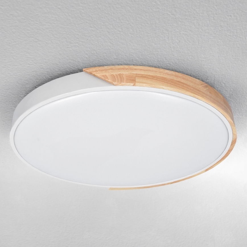 Brilagi - LED dimējams griestu gaismeklis PILANA LED/60W/230V 3000-6500K ozols/balts Ø 60 cm + tālvadības pults