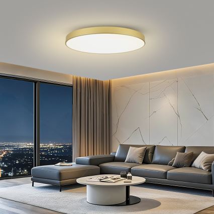 Brilagi - LED aptumšojams griestu gaismeklis POOL SMART LED/128W/230V 3000-6000K 100 cm zelta krāsa Wi-Fi Tuya + tālvadības pults