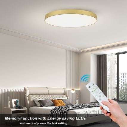 Brilagi - LED aptumšojams griestu gaismeklis POOL SMART LED/128W/230V 3000-6000K 100 cm zelta krāsa Wi-Fi Tuya + tālvadības pults