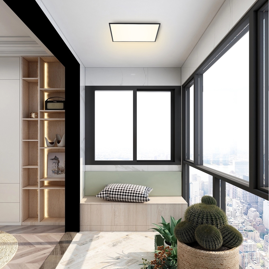 Brilagi - LED regulējama griestu lampa SLIMFRAME LED/36W/230V 45x45 cm 3000-6000K melna + tālvadības pults