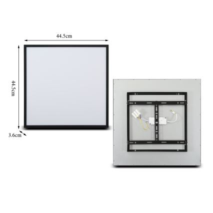 Brilagi - LED regulējama griestu lampa SLIMFRAME LED/36W/230V 45x45 cm 3000-6000K melna + tālvadības pults