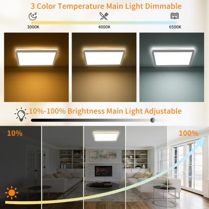 Brilagi - ULTRA SLIM dimmējams griestu LED gaismeklis LED/18W/230V 2700-6500K 30x30 cm balts + ar tālvadības pulti
