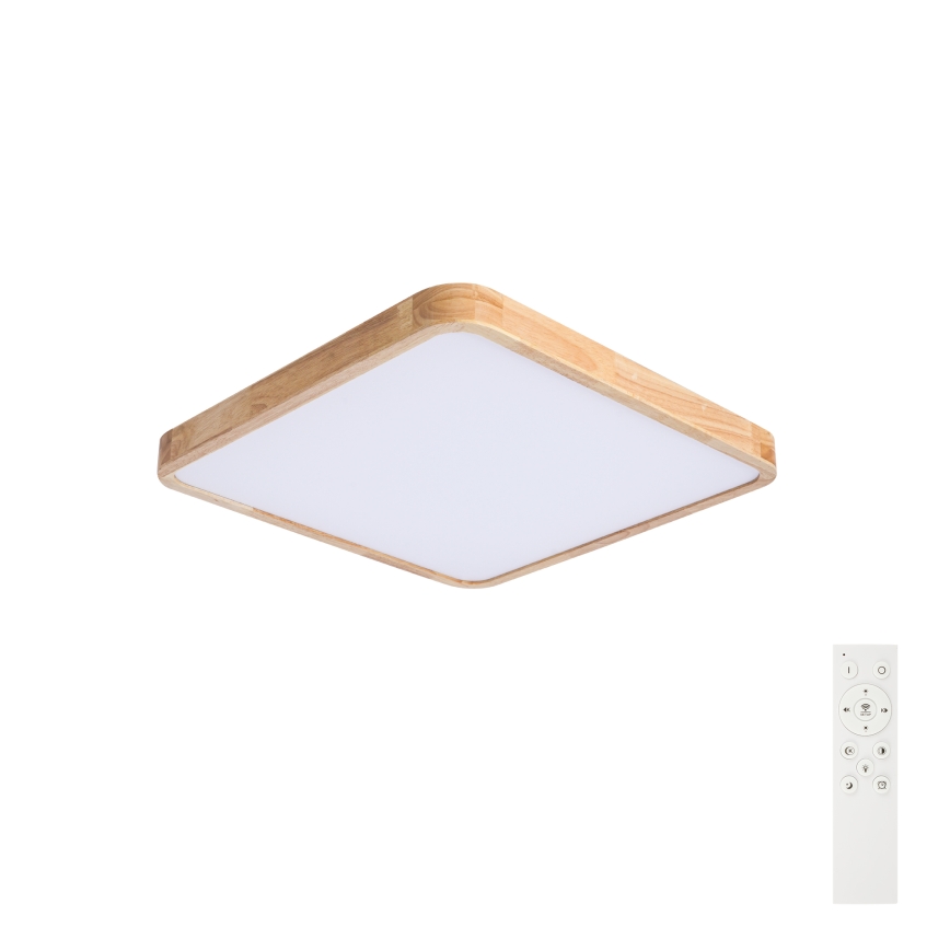 BRILAGI - LED dimmējamais griestu gaismeklis WOODLINE SQUARE LED/80W/230V 3000-6000K ozolkoka 60x60 cm + tālvadības pults