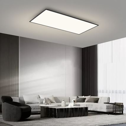 Brilagi - LED regulējams griestu gaismeklis SLIMFRAME LED/80W/230V 120x60 cm 3000-6000K melns + tālvadības pults