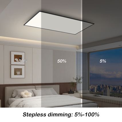 Brilagi - LED regulējams griestu gaismeklis SLIMFRAME LED/80W/230V 120x60 cm 3000-6000K melns + tālvadības pults