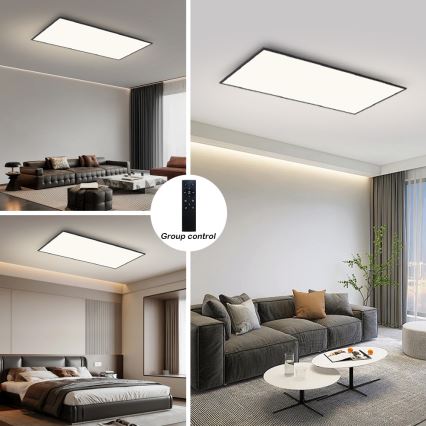 Brilagi - LED regulējams griestu gaismeklis SLIMFRAME LED/80W/230V 120x60 cm 3000-6000K melns + tālvadības pults