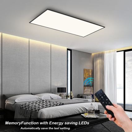 Brilagi - LED regulējams griestu gaismeklis SLIMFRAME LED/80W/230V 120x60 cm 3000-6000K melns + tālvadības pults
