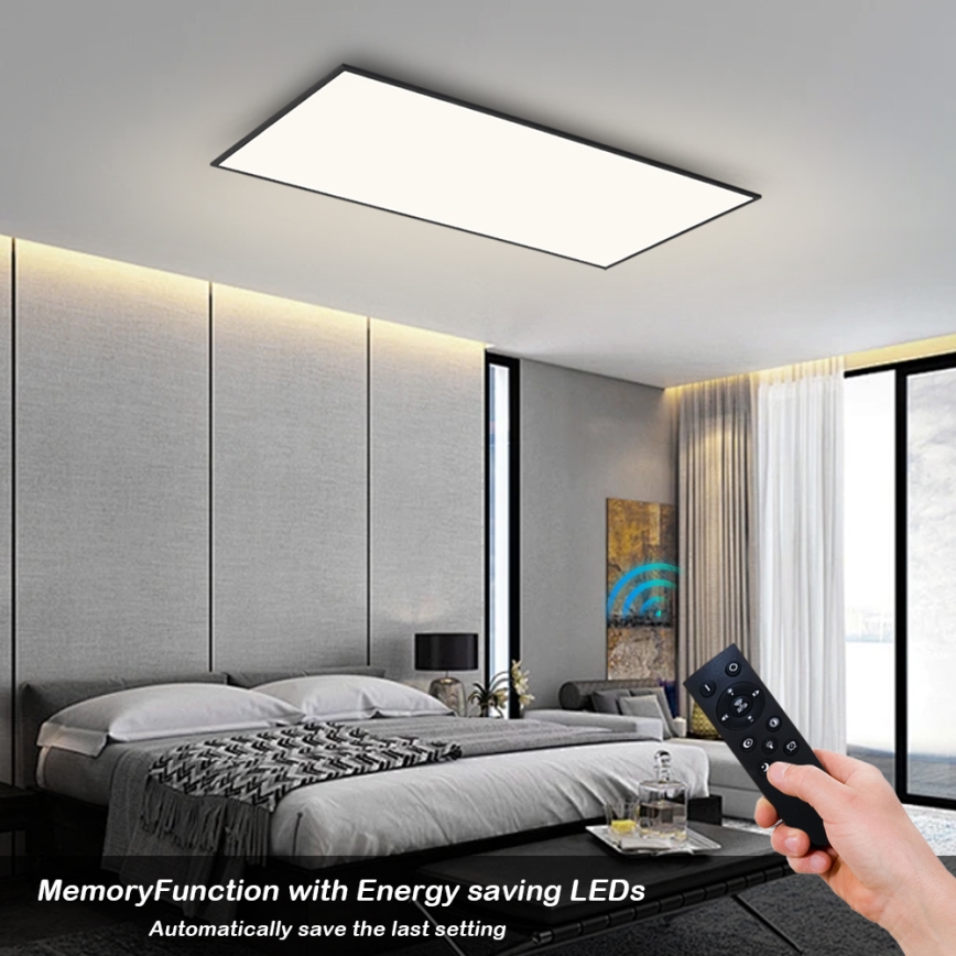 Brilagi - LED regulējams griestu gaismeklis SLIMFRAME LED/80W/230V 120x60 cm 3000-6000K melns + tālvadības pults