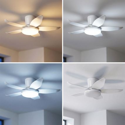 Brilagi - LED dimmējams griestu ventilators LED/32W/230V diametrs 95 cm balts + ar tālvadības pulti