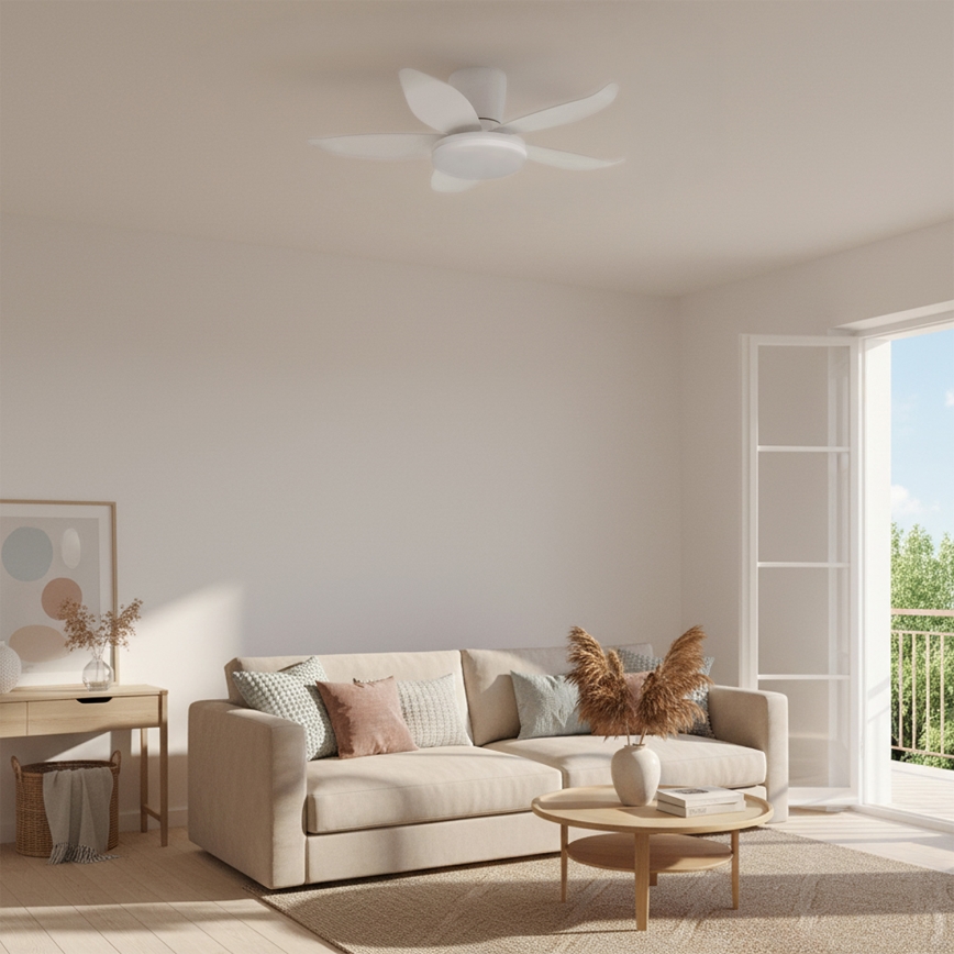 Brilagi - LED dimmējams griestu ventilators LED/32W/230V diametrs 95 cm balts + ar tālvadības pulti
