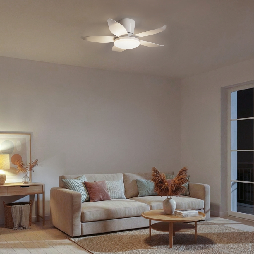 Brilagi - LED dimmējams griestu ventilators LED/32W/230V diametrs 95 cm balts + ar tālvadības pulti