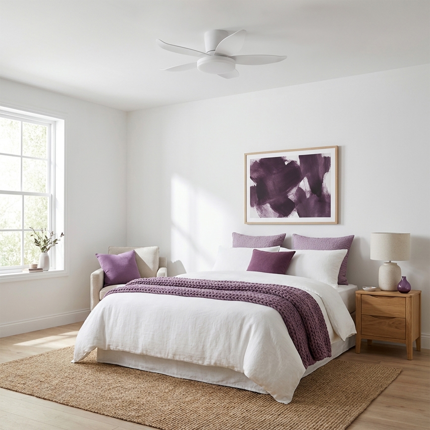 Brilagi - LED dimmējams griestu ventilators LED/32W/230V diametrs 95 cm balts + ar tālvadības pulti