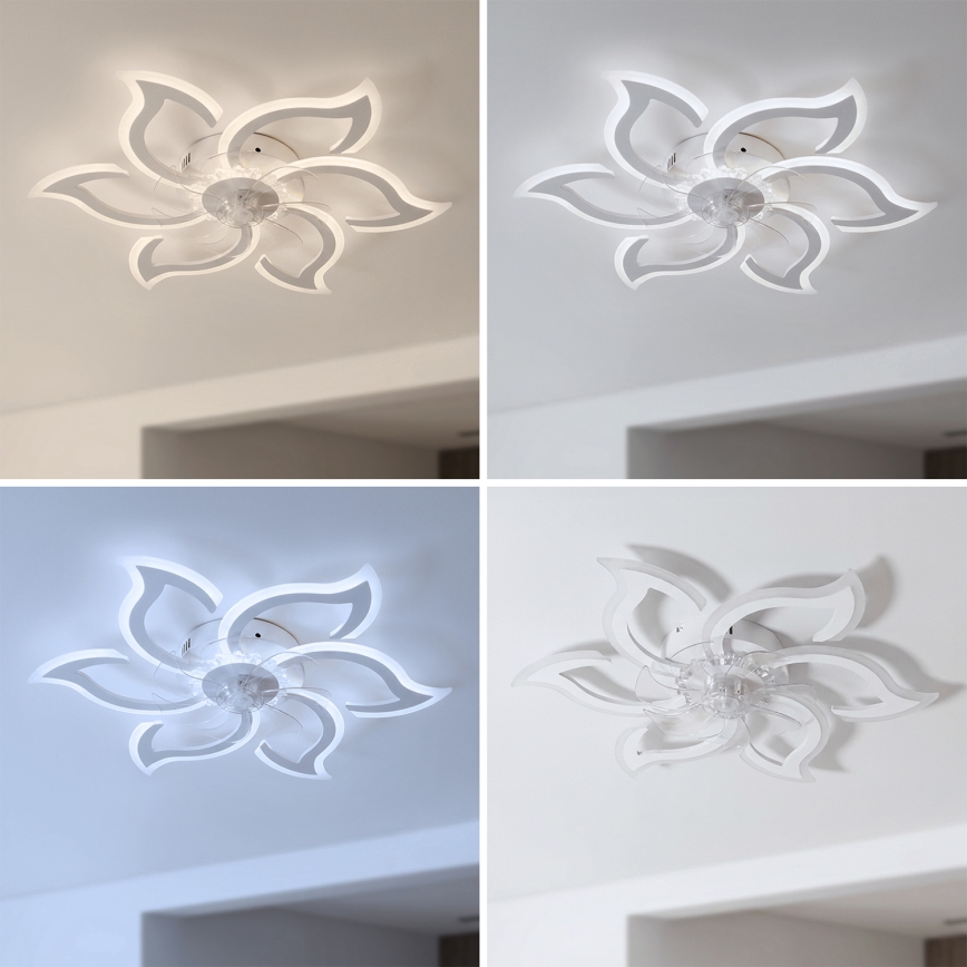 Brilagi - aptumšojams LED griestu ventilators LED/34W/230V Ø 83 cm balts + tālvadība