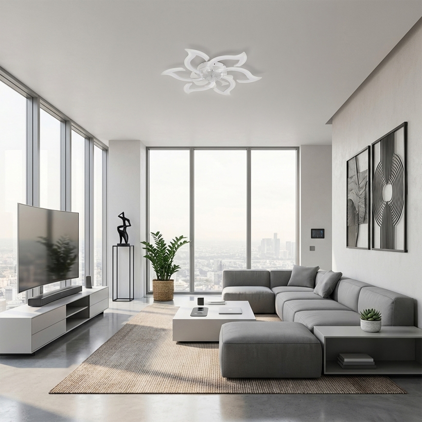 Brilagi - aptumšojams LED griestu ventilators LED/34W/230V Ø 83 cm balts + tālvadība