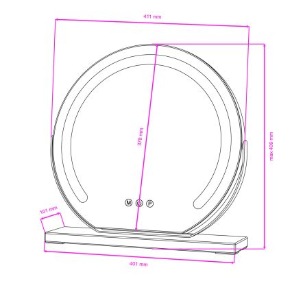 BRILAGI - LED regulējams grima spogulis CALIFORNIA LED/14W/230V 3000/4000/6500K 44x40 cm melns