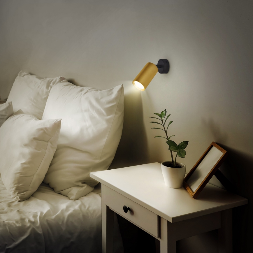 Brilagi - LED RGBW regulējams virziena gaismeklis SELE GOLDEN 1xGU10/4,8W/230V 3000K melns/zeltains + tālvadības pults