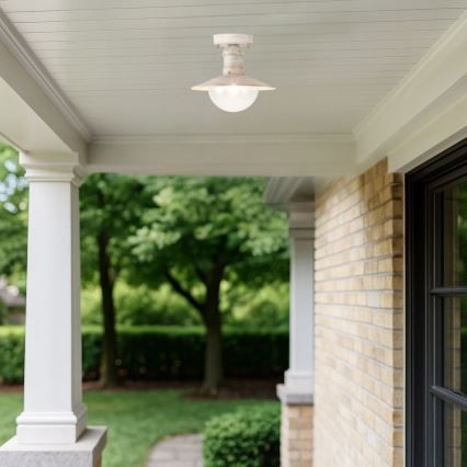 Brilagi - Āra griestu gaismeklis MOLDE 1xE27/60W IP44 balts/patina