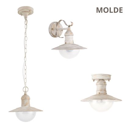 Brilagi - Āra griestu gaismeklis MOLDE 1xE27/60W IP44 balts/patina