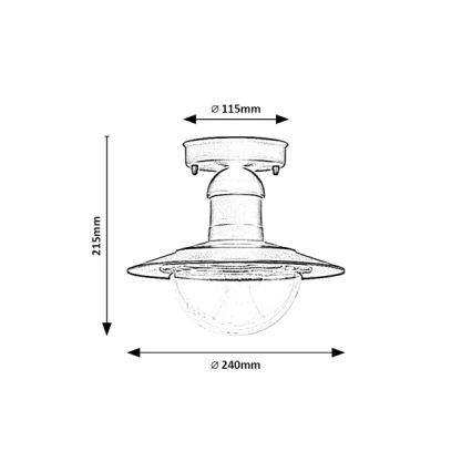 Brilagi - Āra griestu gaismeklis MOLDE 1xE27/60W IP44 melns