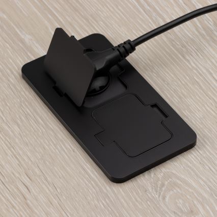BRILAGI - Āra iebūvējama grīdas dubultā kontaktligzda IP55, melna, taisnstūra
