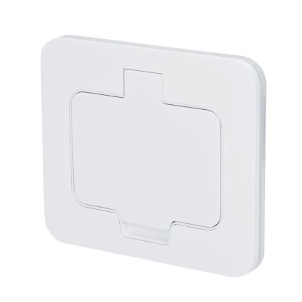 Brilagi - āra iebūvējama grīdas kontaktligzda IP55, balta, taisnstūrveida