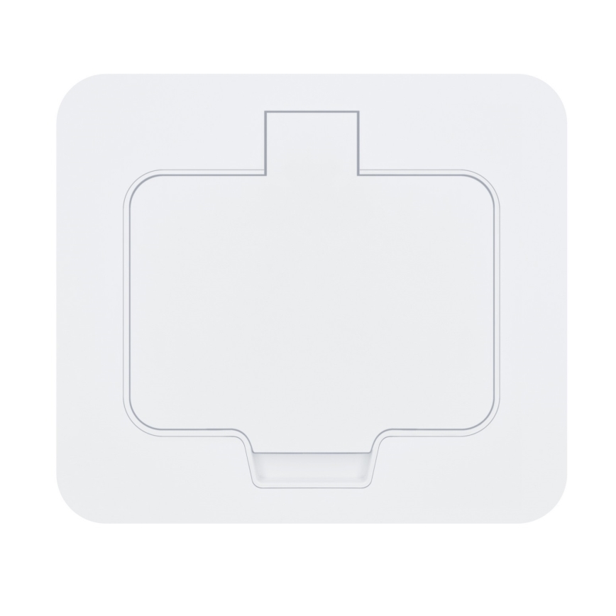 Brilagi - āra iebūvējama grīdas kontaktligzda IP55, balta, taisnstūrveida