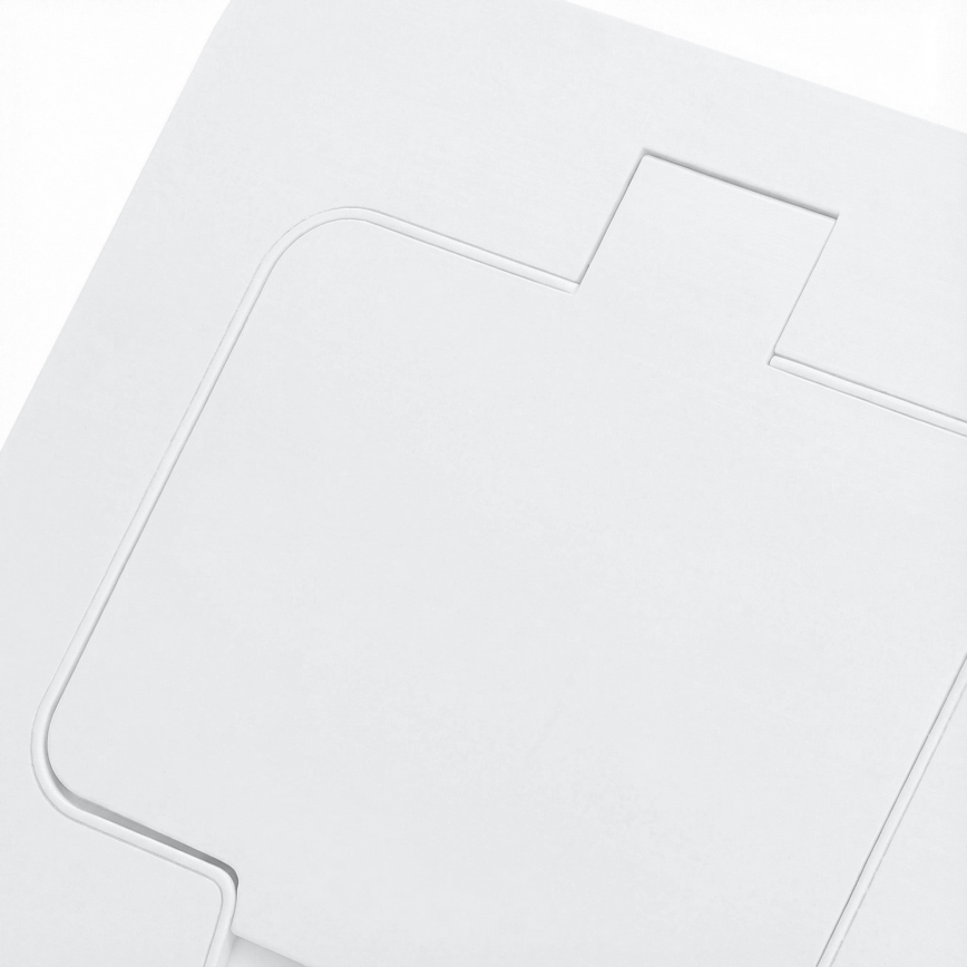 Brilagi - āra iebūvējama grīdas kontaktligzda IP55, balta, taisnstūrveida