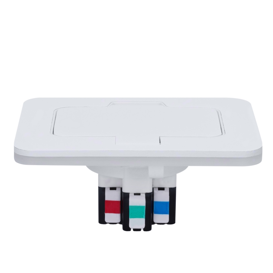 Brilagi - āra iebūvējama grīdas kontaktligzda IP55, balta, taisnstūrveida