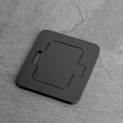 Brilagi - āra iebūvējamā grīdas kontaktligzda IP55, melna, taisnstūrveida