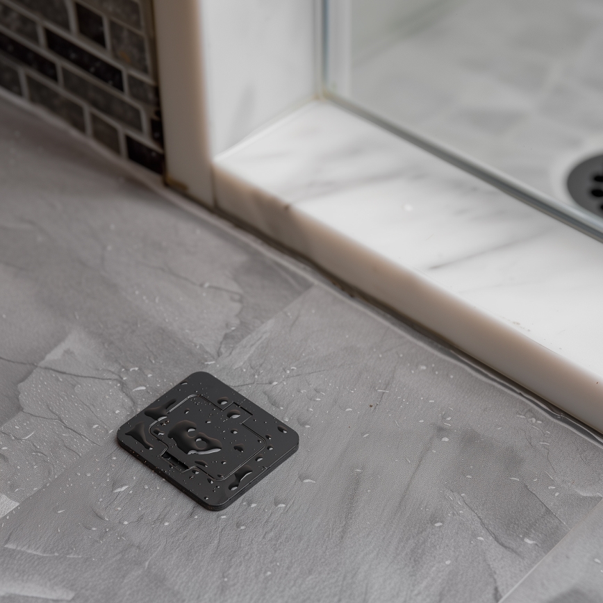 Brilagi - āra iebūvējamā grīdas kontaktligzda IP55, melna, taisnstūrveida