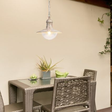 Brilagi - Āra karājamais gaismeklis MOLDE 1xE27/60W IP44 balta/patina
