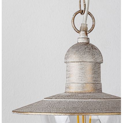 Brilagi - Āra karājamais gaismeklis MOLDE 1xE27/60W IP44 balta/patina