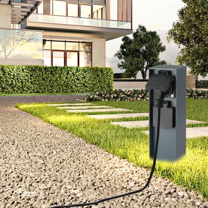 Brilagi - Āra kontakligdzdu kolonna PILLAR 2Z SCHUKO 230V IP44 antracīta