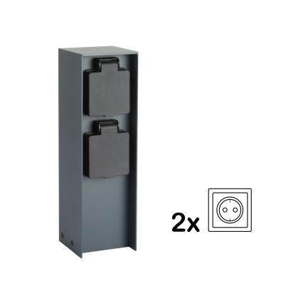 Brilagi - Āra kontakligdzdu kolonna PILLAR 2Z SCHUKO 230V IP44 antracīta