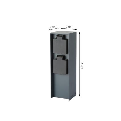 Brilagi - Āra kontakligdzdu kolonna PILLAR 2Z SCHUKO 230V IP44 antracīta