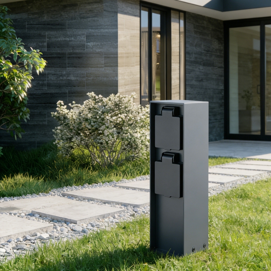 BRILAGI - Āra kontakligdzdu kolonna PILLAR 2Z SCHUKO 230V IP44 antracīta