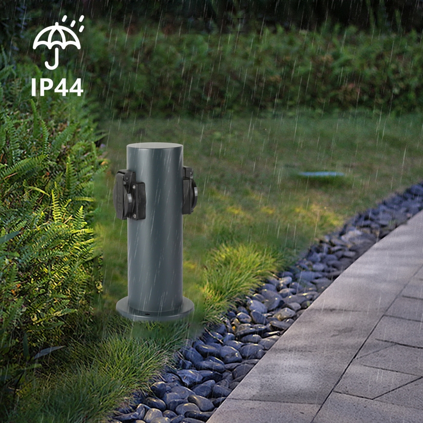 Brilagi - Āra kontakligdzdu kolonna PILLAR 2Z SCHUKO 230V IP44 antracīta