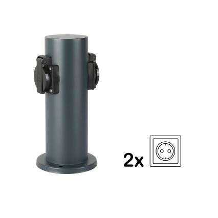 Brilagi - Āra kontakligdzdu kolonna PILLAR 2Z SCHUKO 230V IP44 antracīta