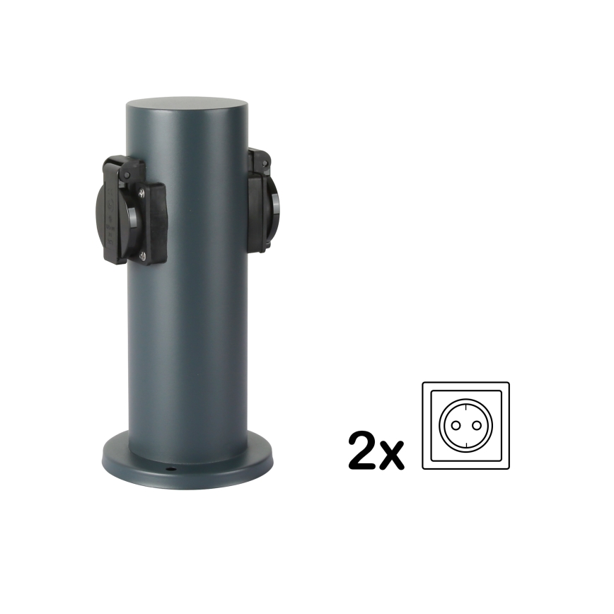 Brilagi - Āra kontakligdzdu kolonna PILLAR 2Z SCHUKO 230V IP44 antracīta