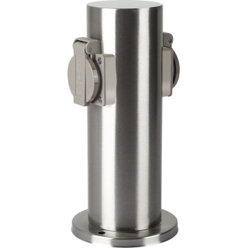Brilagi - Āra kontakligdzdu kolonna PILLAR 2Z SCHUKO 230V IP44 matēts hroms