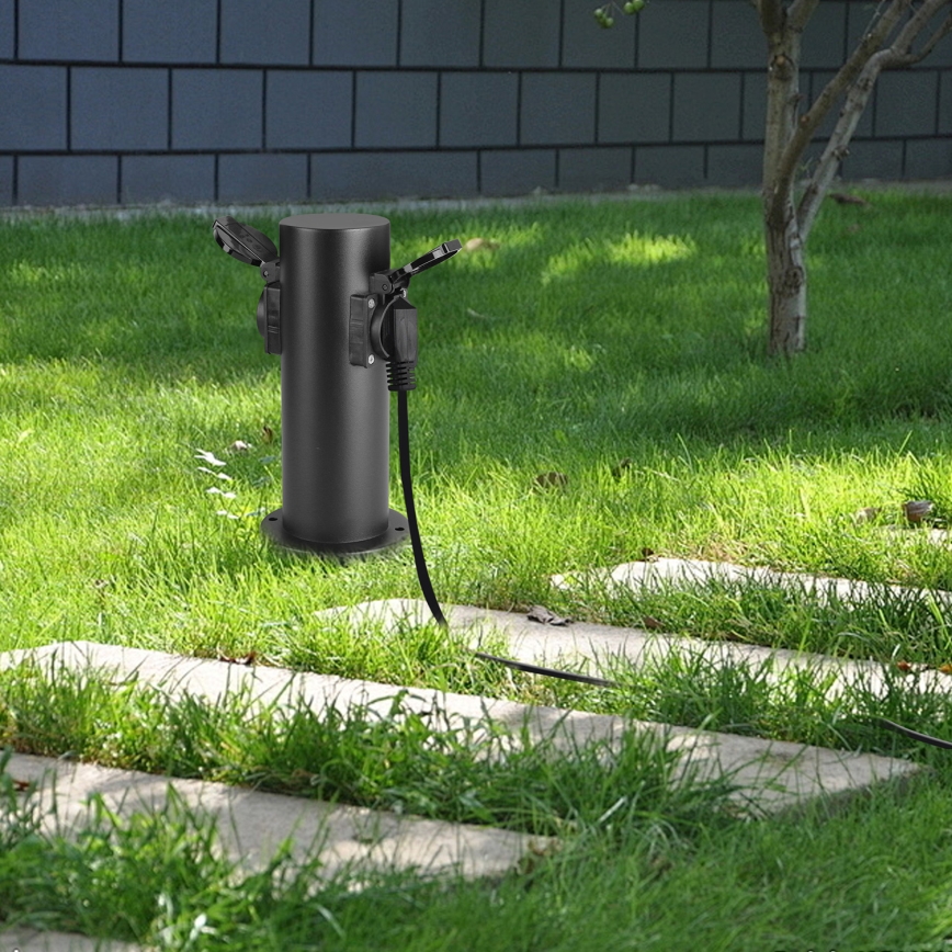 Brilagi - Āra kontakligdzdu kolonna PILLAR 2Z SCHUKO 230V IP44 melna