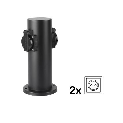 Brilagi - Āra kontakligdzdu kolonna PILLAR 2Z SCHUKO 230V IP44 melna