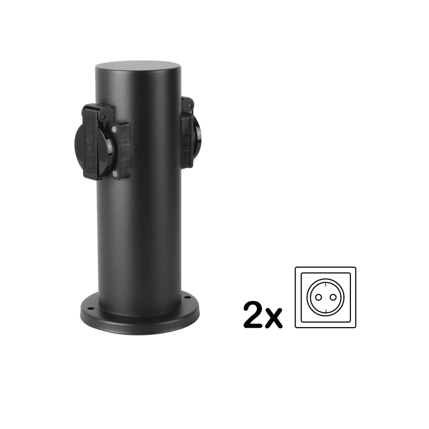 Brilagi - Āra kontakligdzdu kolonna PILLAR 2Z SCHUKO 230V IP44 melna