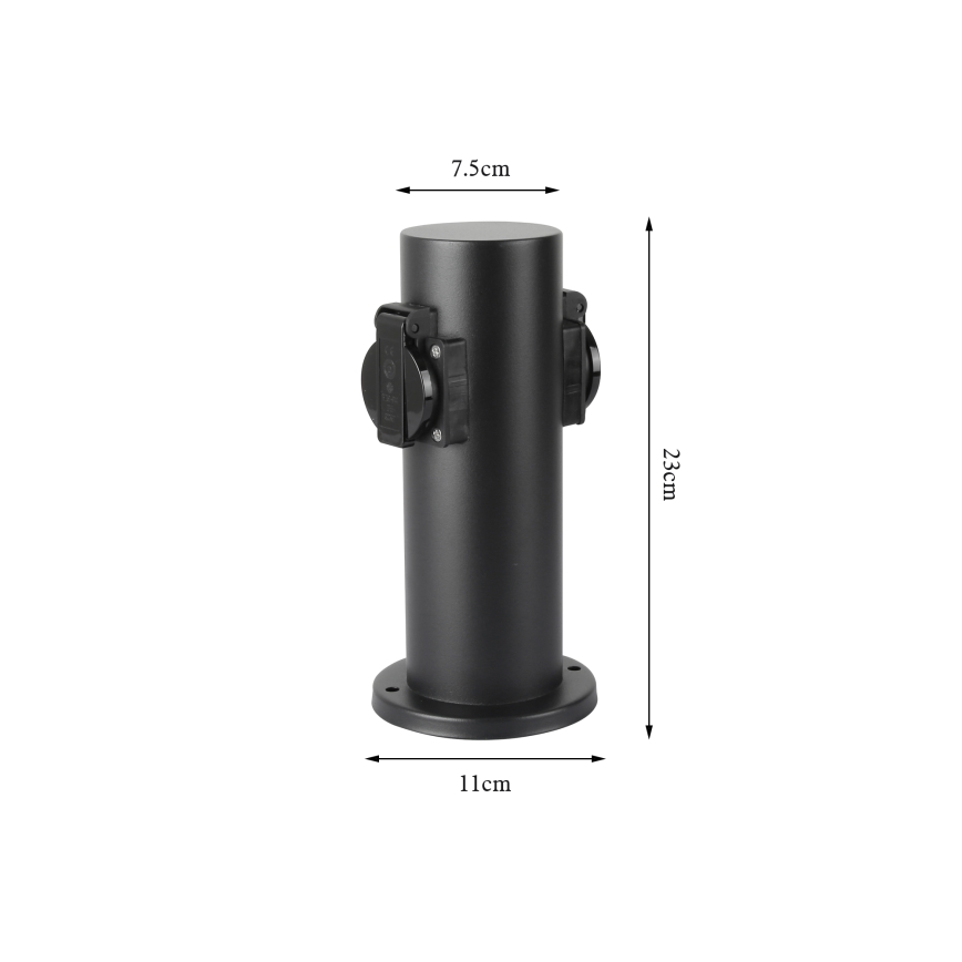 Brilagi - Āra kontakligdzdu kolonna PILLAR 2Z SCHUKO 230V IP44 melna