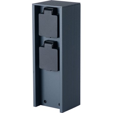 Brilagi - Āra kontaktligzdu stabs PILLAR 2Z SCHUKO 230 V IP44 antracīts
