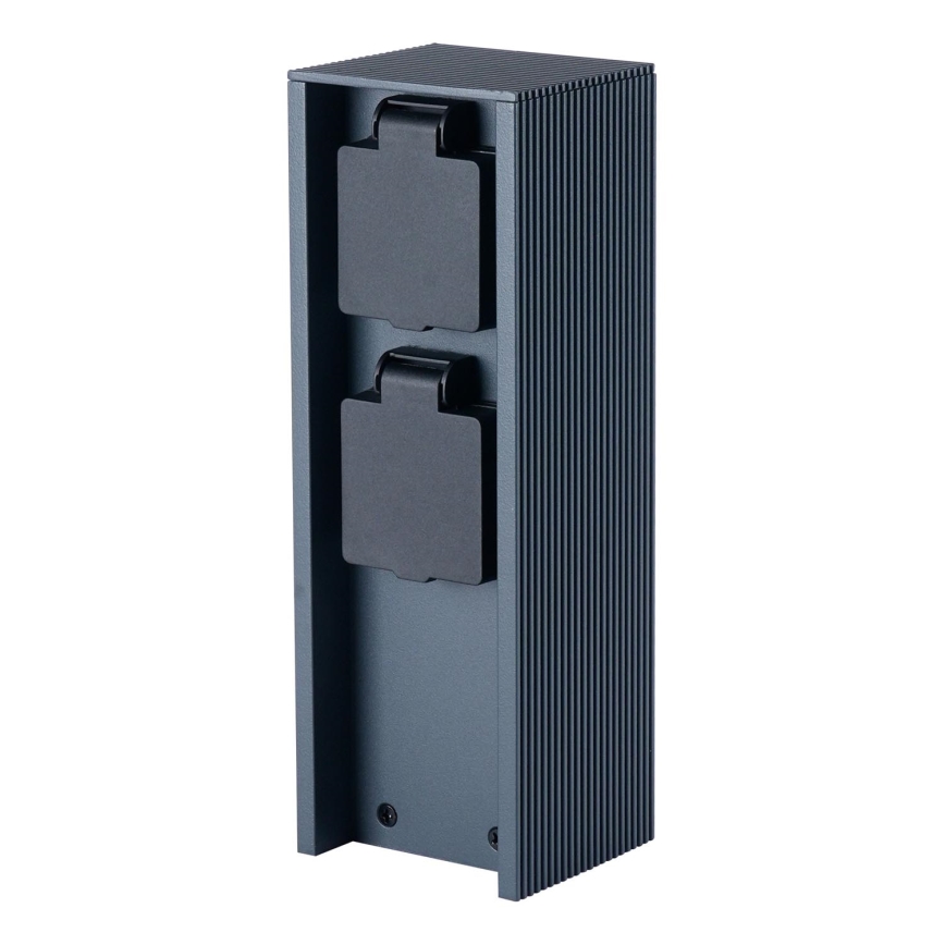 Brilagi - Āra kontaktligzdu stabs PILLAR 2Z SCHUKO 230V IP44 antracīts