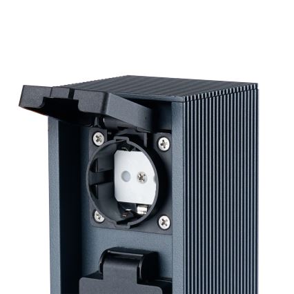 Brilagi - Āra kontaktligzdu stabs PILLAR 2Z SCHUKO 230V IP44 antracīts