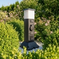 BRILAGI - Āra lampa ar 2 SCHUKO kontaktligzdām 1xE14/15W/230V IP44 melna